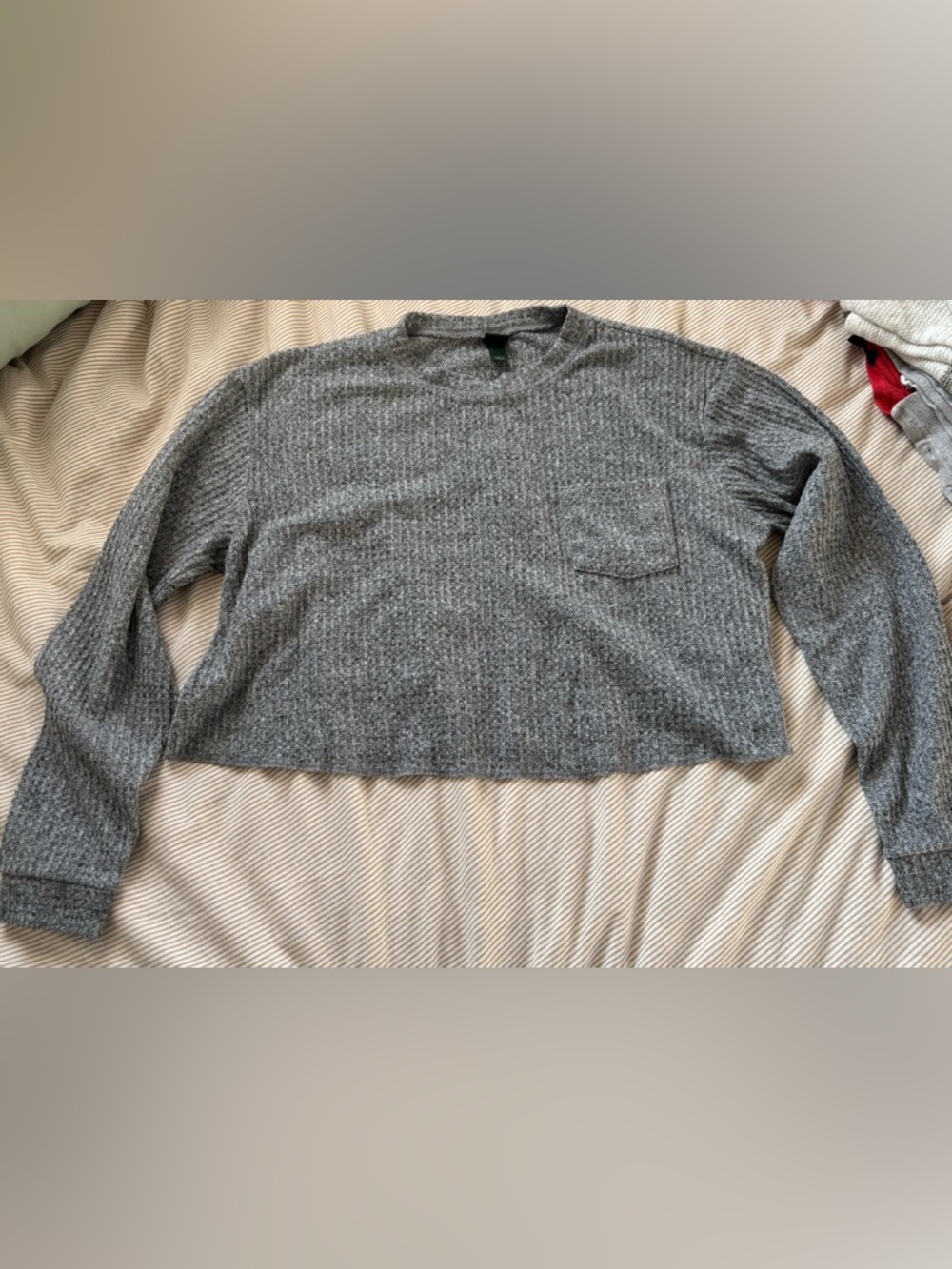wild fable Gray Waffle Knit Crewneck Sweater
